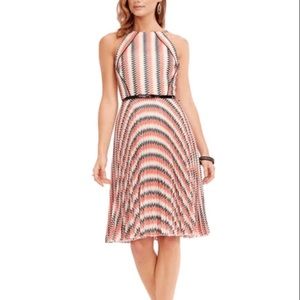 NEW Eva by Eva Franco Valeria chevron striped A-line dress 8